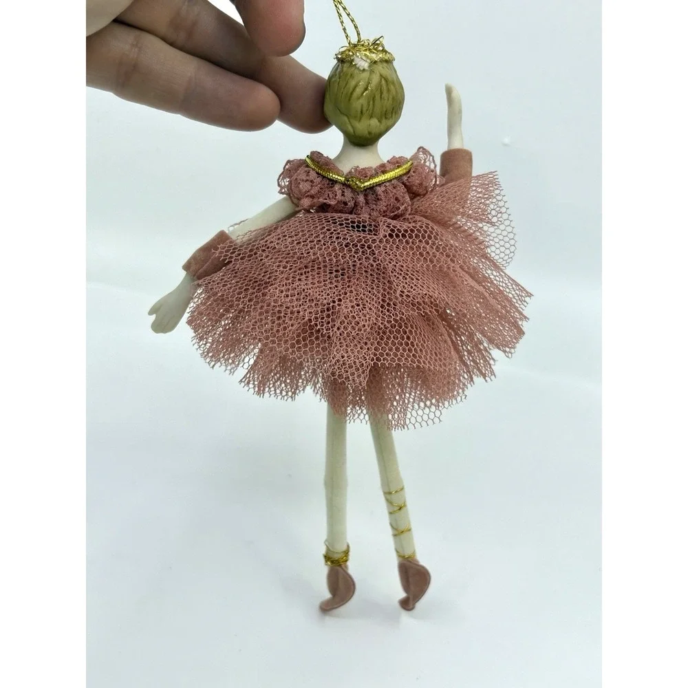 PORCELAIN HEAD Pink BALLERINA Christmas ORNAMENT